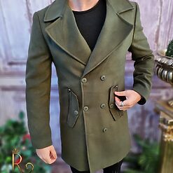Palton de barbati verde