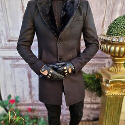 Palton negru de barbati