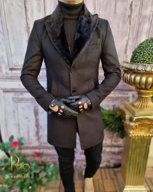 Palton negru de barbati