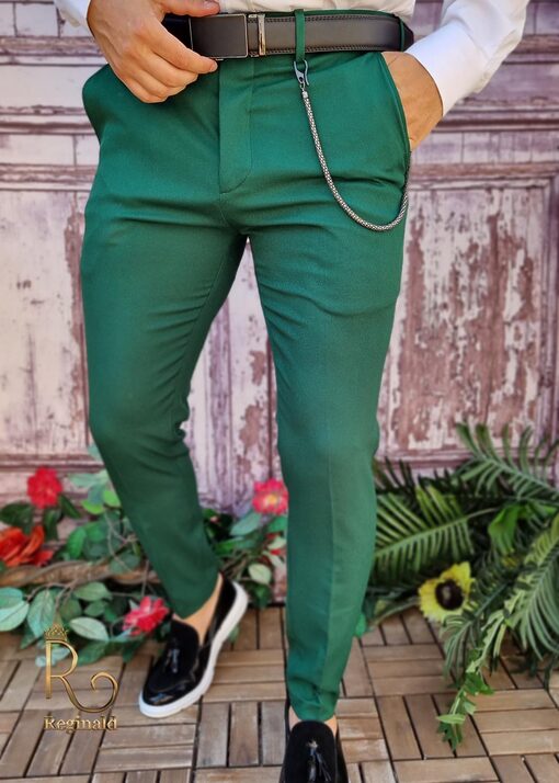 Pantaloni Verde imperial de bărbați