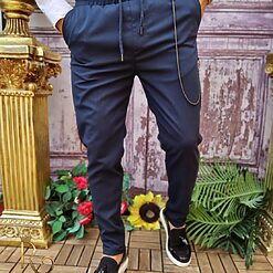 cu șnur si lanț - PNT213-Pantaloni