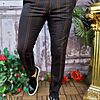 Pantaloni eleganti de barbati negru in dungi