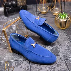 Pantofi Loafers de barbati albastru din piele naturala Reginald P1396 3