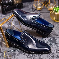 Pantofi Loafers de barbati bleumarin cu tinte