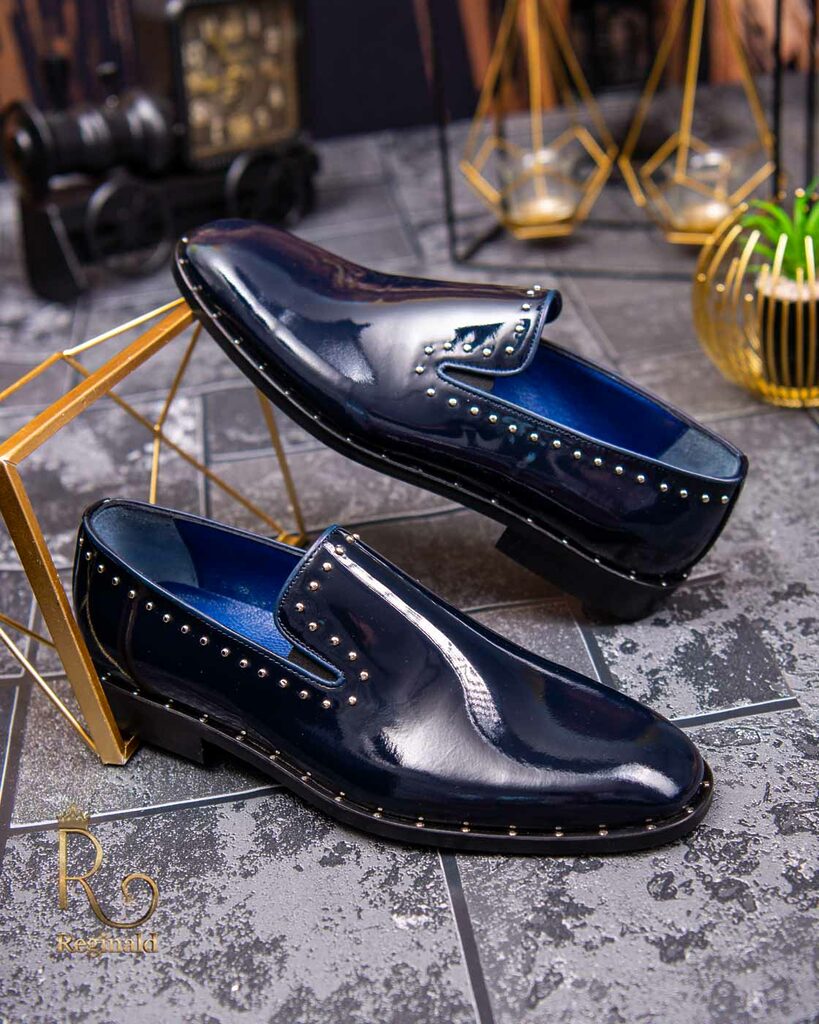 Pantofi Loafers de barbati bleumarin cu tinte