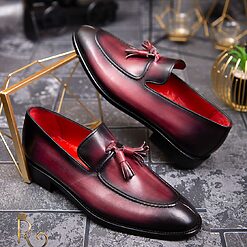 Pantofi Loafers de barbati bordo din piele naturala Reginald P1395 2
