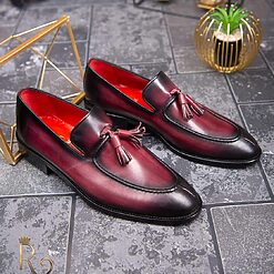 Pantofi Loafers de barbati bordo