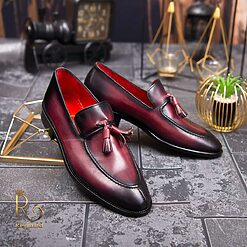 Pantofi Loafers de barbati bordo din piele naturala Reginald P1395 3