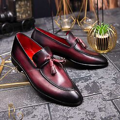 Pantofi Loafers de barbati bordo din piele naturala Reginald P1395 4