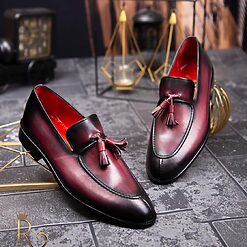 Pantofi Loafers de barbati bordo din piele naturala Reginald P1395 5