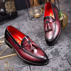 Pantofi Loafers de barbati bordo din piele naturala Reginald P1398 2