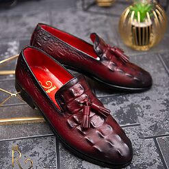 Pantofi Loafers de barbati bordo din piele naturala Reginald P1455 2