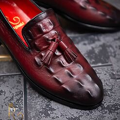 Pantofi Loafers de barbati bordo din piele naturala Reginald P1455 3