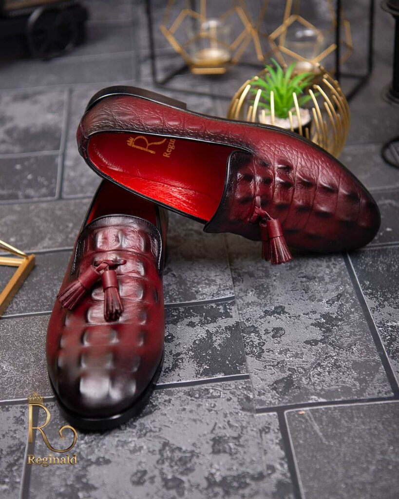 Pantofi Loafers de barbati bordo