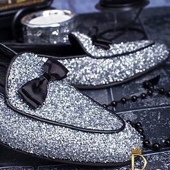 cu sclipici argintiu - P1071-Pantofi