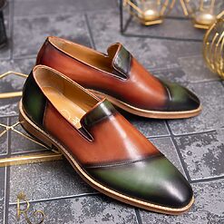 Verde / Maro - P1535-Pantofi