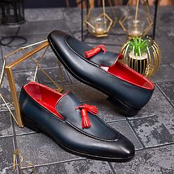 bleumarin cu rosu - P1628-Pantofi