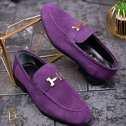 Pantofi Loafers de barbati mov din piele naturala Reginald P1453 3