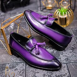 Pantofi Loafers de barbati mov din piele naturala Reginald P1460 2