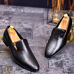 Pantofi Mocasini Loafers piele neagra P1633 3