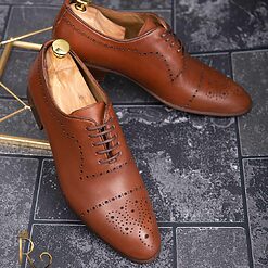 Pantofi de barbati OXFORD maro piele naturala P1296 4