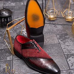 Pantofi eleganti de barbati din piele naturala Bordo P1590 2