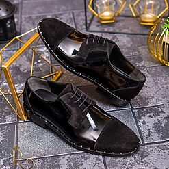 Negru lăcuit /catifea - P1547-Pantofi