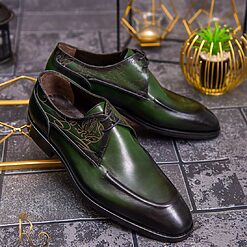 Verde gravat - P1616-Pantofi