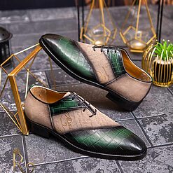 Pantofi eleganti de barbati din piele naturala VerdeBej P1587 2