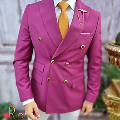Sacou de barbati Reginald Slim Fit violet calitate Super wool 200S SC568 5