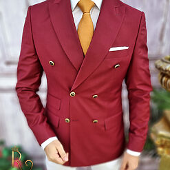 Sacou de barbati Reginald Slim Fit visiniu calitate Super wool 200S SC571 4