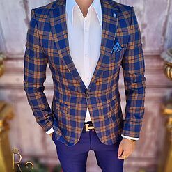 Albastru in carouri - SC705-Sacouri