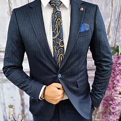 culoare bleumarin in dungi - SC443-Sacouri