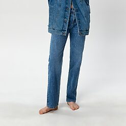 Sinsay - Blugi low rise straight - Albastru-Collection > all > jeans