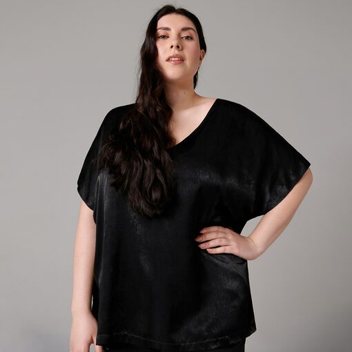 Sinsay - Bluză cu mânecă scurtă - Negru-Collection > all > blouses