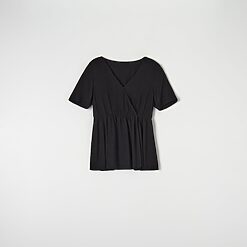 Sinsay - Bluză cu pliuri - Negru-Collection > all > blouses