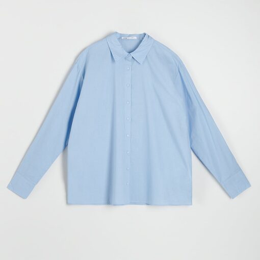 Sinsay - Cămașă din bumbac - Albastru-Collection > all > shirts