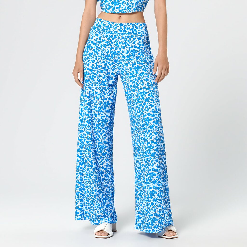 Sinsay - Pantaloni cu model - Albastru-Collection > all > trousers