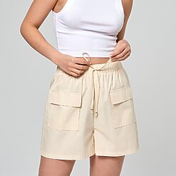 Sinsay - Pantaloni scurți din bumbac - Ivory-Collection > all > shorts