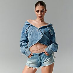 Sinsay - Pantaloni scurți din denim - Albastru-Collection > all > shorts