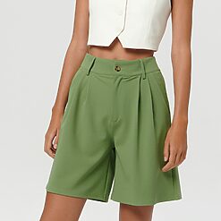 Sinsay - Pantaloni scurți din stofă - Verde-Collection > all > shorts
