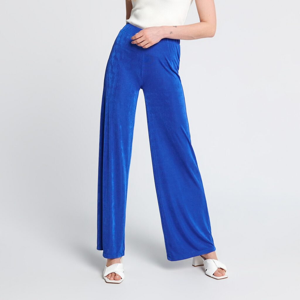Sinsay - Pantaloni wide leg - Albastru-Collection > all > trousers