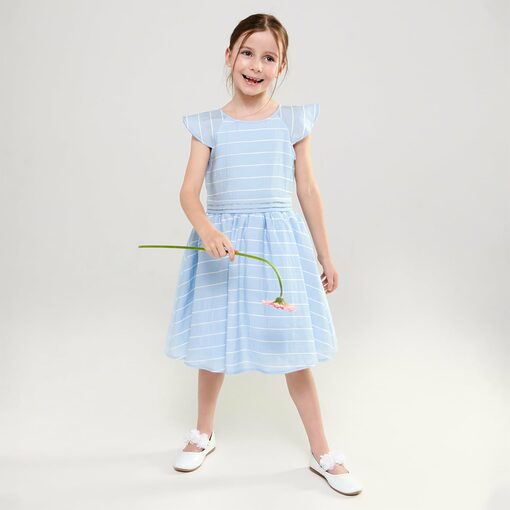Sinsay - Rochie cu pliuri - Albastru-Kids > kid girl > dresses