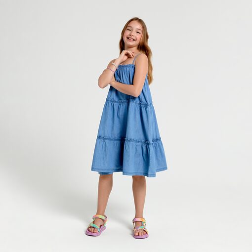 Sinsay - Rochie din denim - Albastru-Kids > preteen girl > dresses
