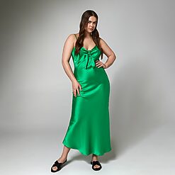 Sinsay - Rochie maxi cu șnur decorativ - Verde-Collection > all > dresses
