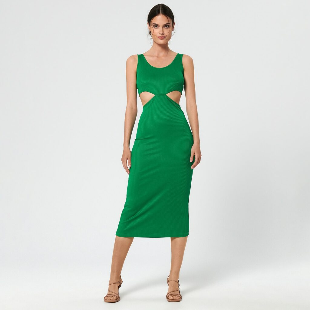 Sinsay - Rochie midi - Verde-Collection > all > dresses