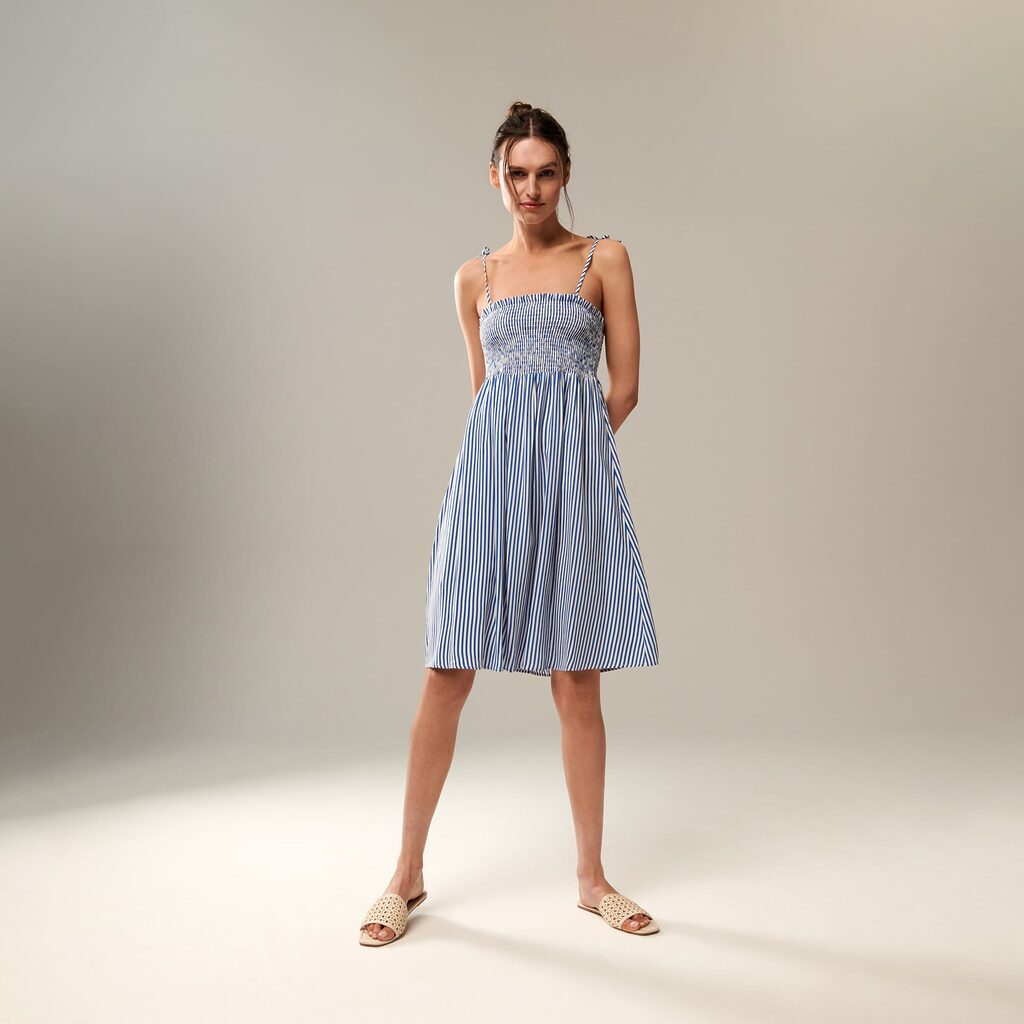 Sinsay - Rochie mini cu bretele subțiri - Albastru-Collection > all > dresses