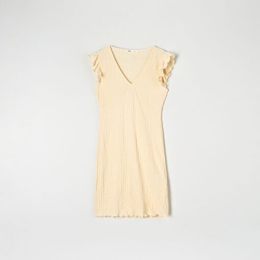Sinsay - Rochie mini cu volănașe - Ivory-Collection > all > dresses