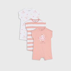 Sinsay - Set de 3 salopete - Alb-Baby > baby girl > pyjamas