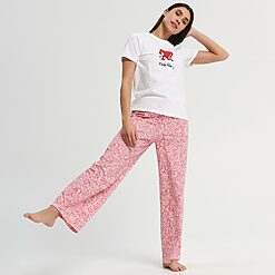 Sinsay - Set pijama din bumbac - Alb-Collection > lingerie > pajamas